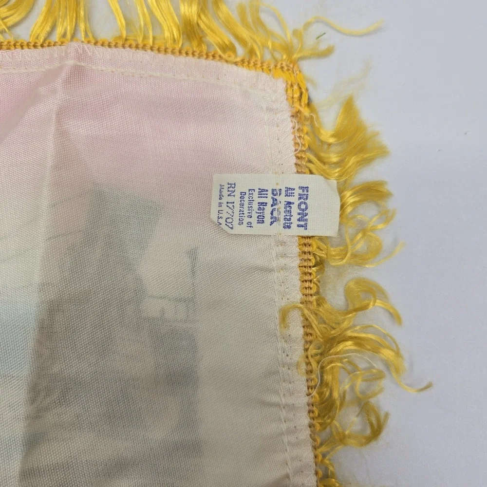 Vintage Souvenir of Alaska Fringed Pillow Cover Wall Hanging Husky Dog Totem